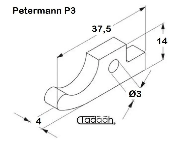 098104 Nasello per tornio 3 mm PETERMANN - P 3