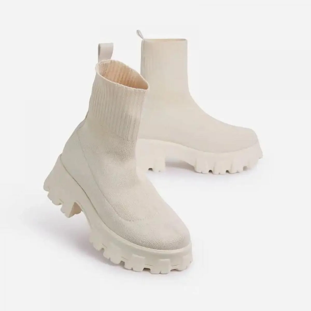 2022 Autunno Inverno Nuovo Paio di Calzini E Calzettoni Scarpe Da Donna Con La Suola Spessa Casual Netto Rosso Lavorato A Maglia