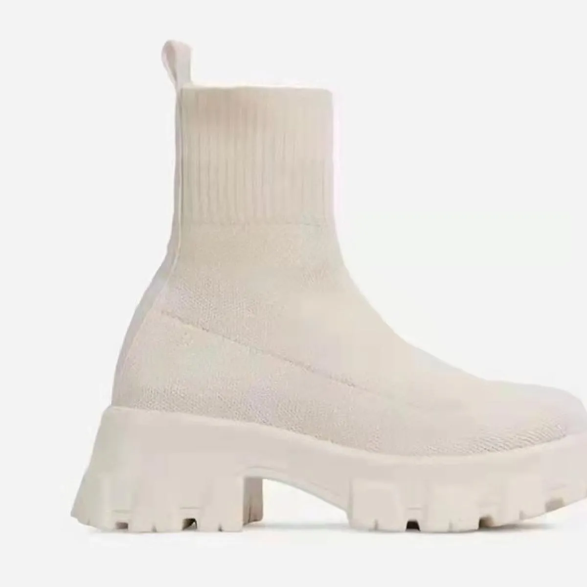 2022 Autunno Inverno Nuovo Paio di Calzini E Calzettoni Scarpe Da Donna Con La Suola Spessa Casual Netto Rosso Lavorato A Maglia