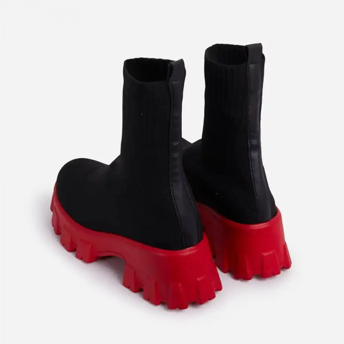2022 Autunno Inverno Nuovo Paio di Calzini E Calzettoni Scarpe Da Donna Con La Suola Spessa Casual Netto Rosso Lavorato A Maglia