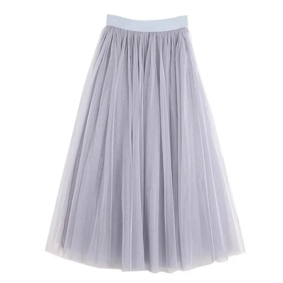 2022 Autunno Inverno Vintage Pannello Esterno di Tulle Delle Donne Elastico A Vita Alta Maglia Gonne Lunghe Gonna Tutu A Pieghe