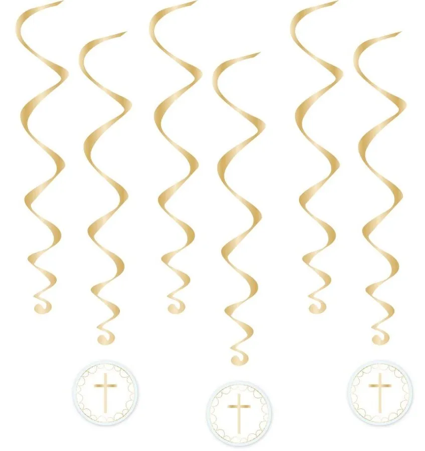 6 grucce a spirale blu festive