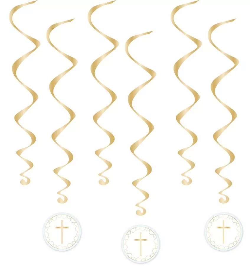 6 grucce a spirale blu festive