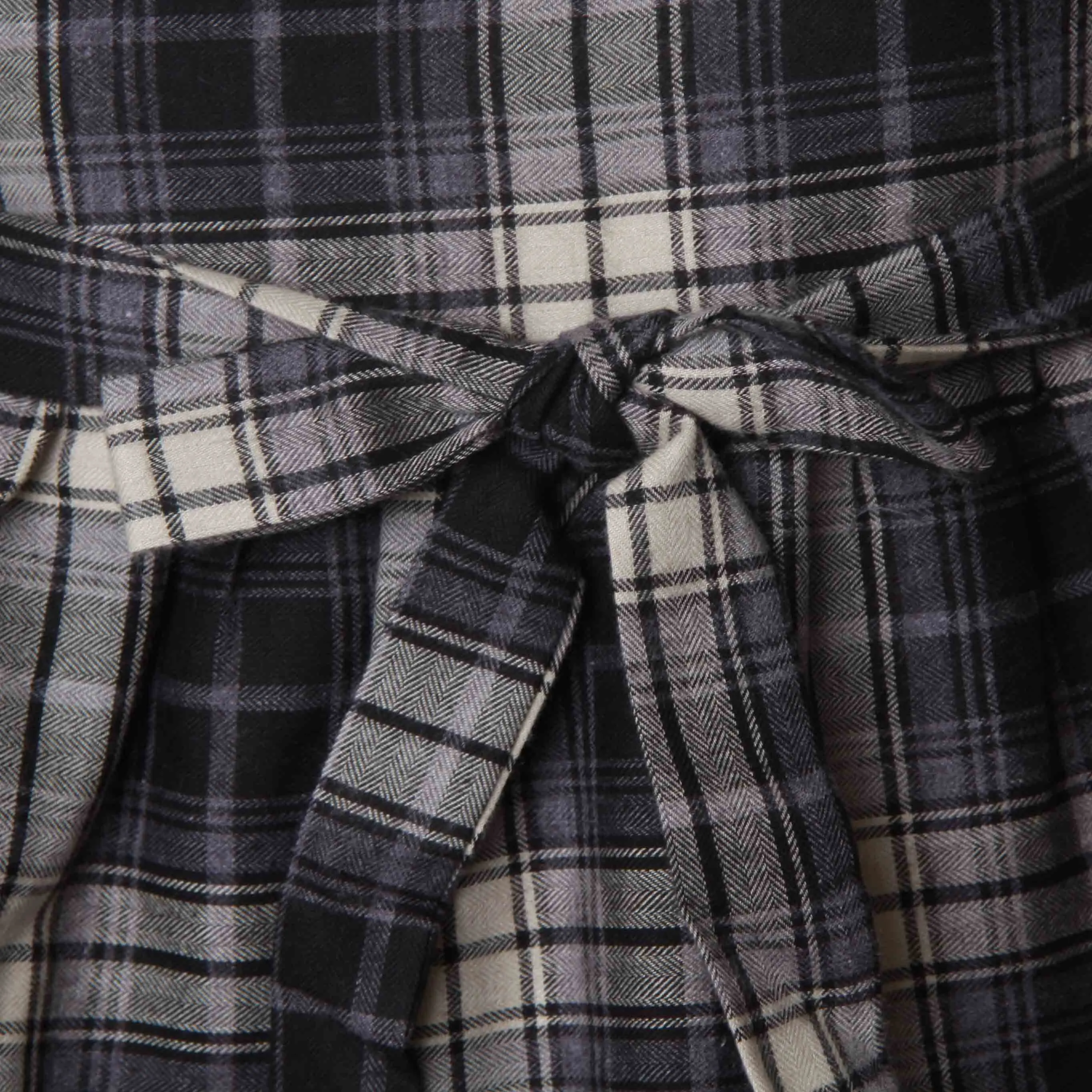 Abito Bambina Grigio A Quadri Madras