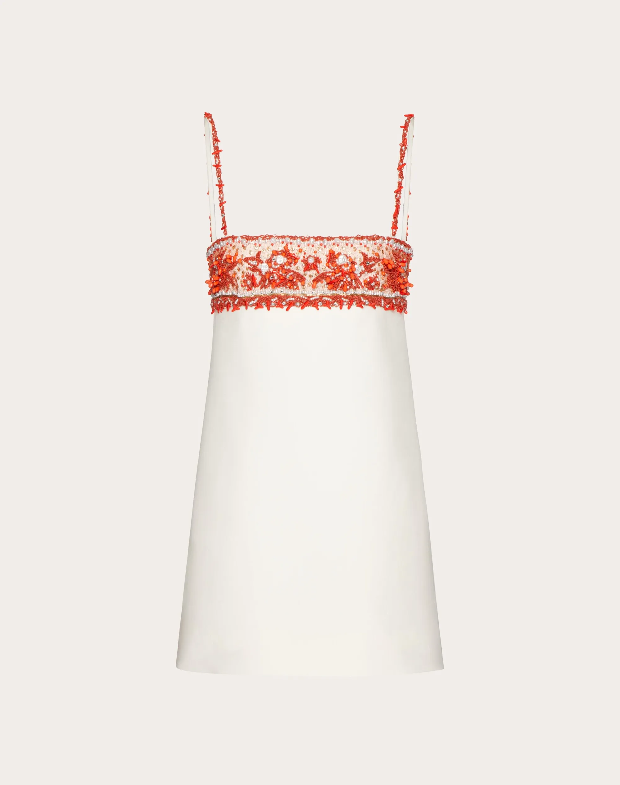 ABITO CORTO IN CREPE COUTURE RICAMATO