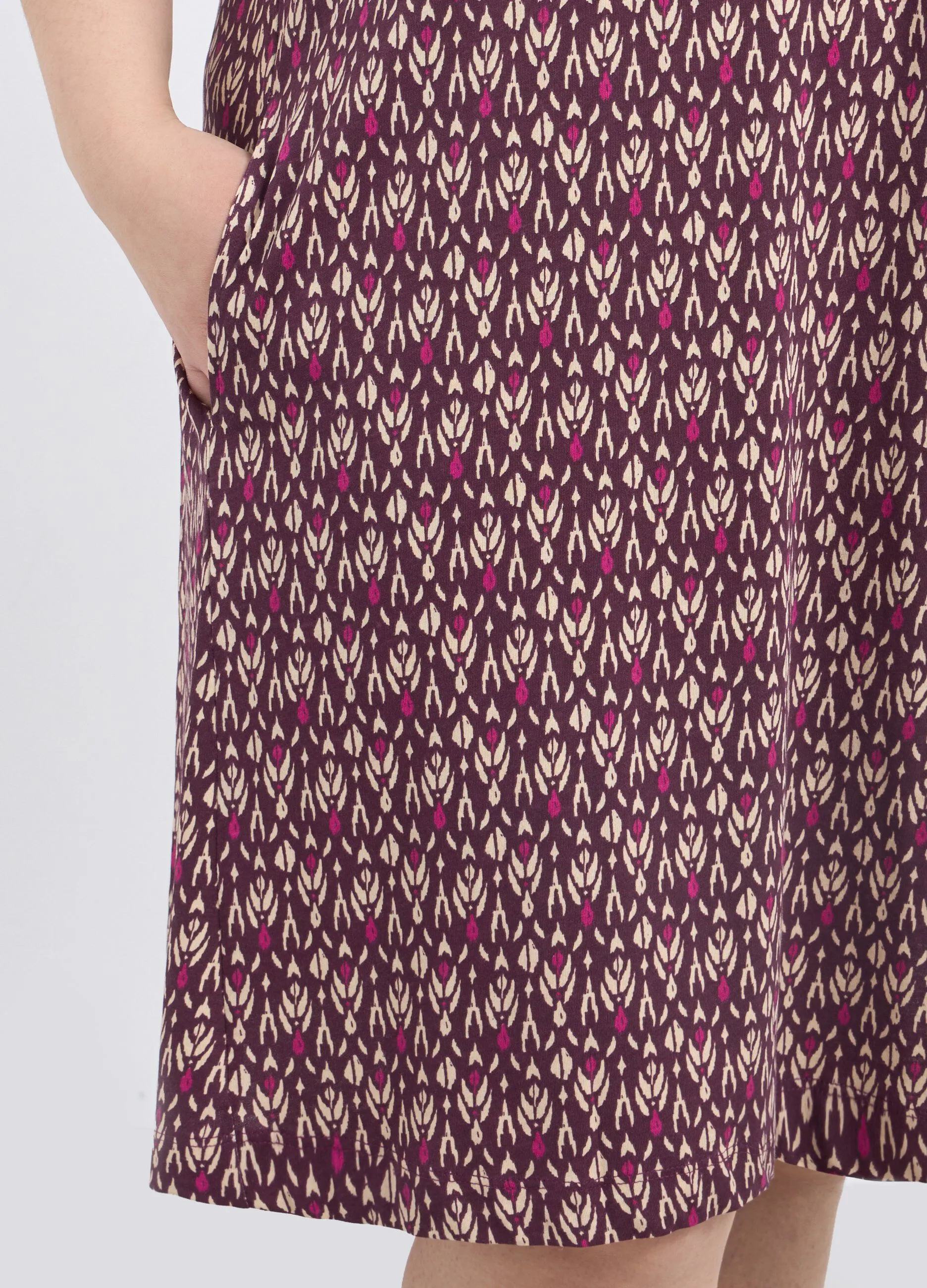 Abito corto svasato in puro cotone donna curvy