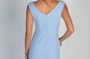 Abito elegante mini smanicato Montreal, celeste