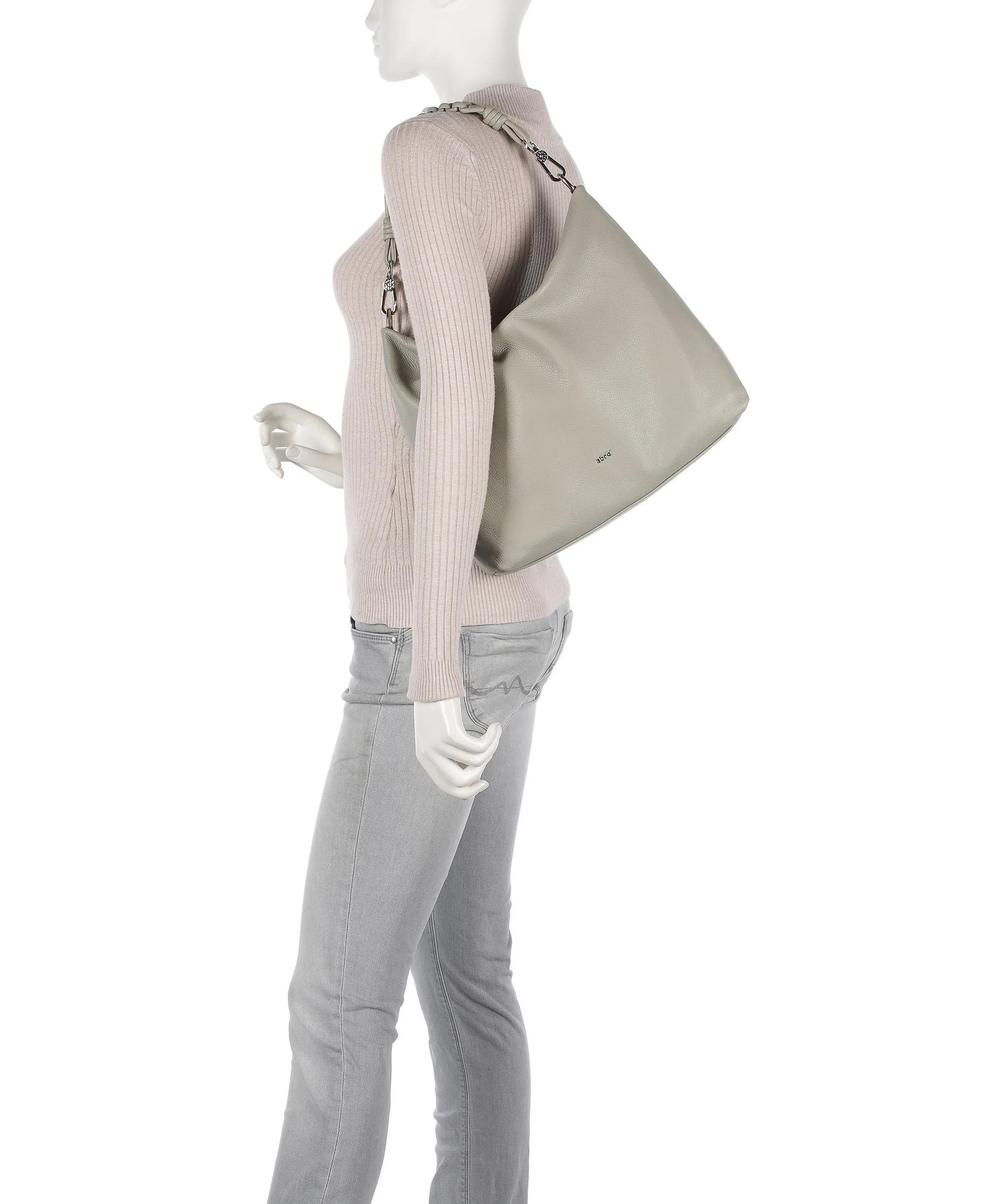  Abro Dalia Poppy Borsa hobo pelle di vacchetta grana pietra  