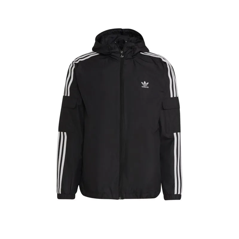 ADIDAS GIACCA ANTIVENTO UOMO ORIGINALS 3-STRIPES WB  COLORE NERO