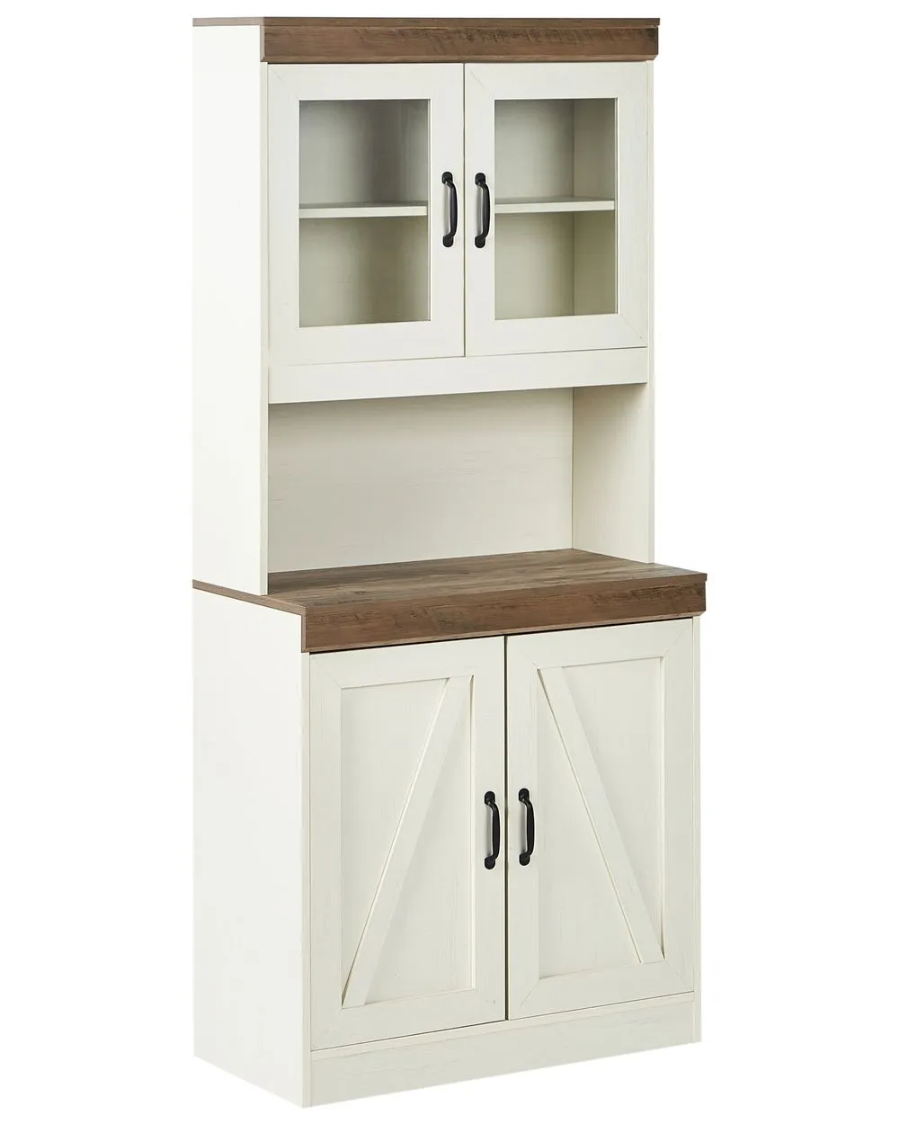 Armadio con ante in vetro KALBARRI 80 cm Marrone/ Bianco