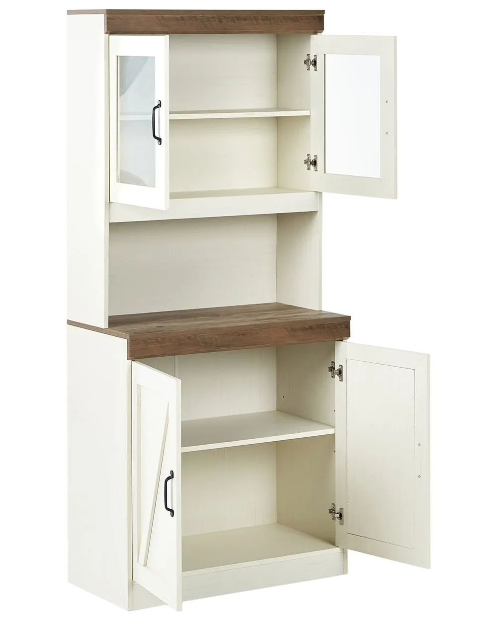 Armadio con ante in vetro KALBARRI 80 cm Marrone/ Bianco