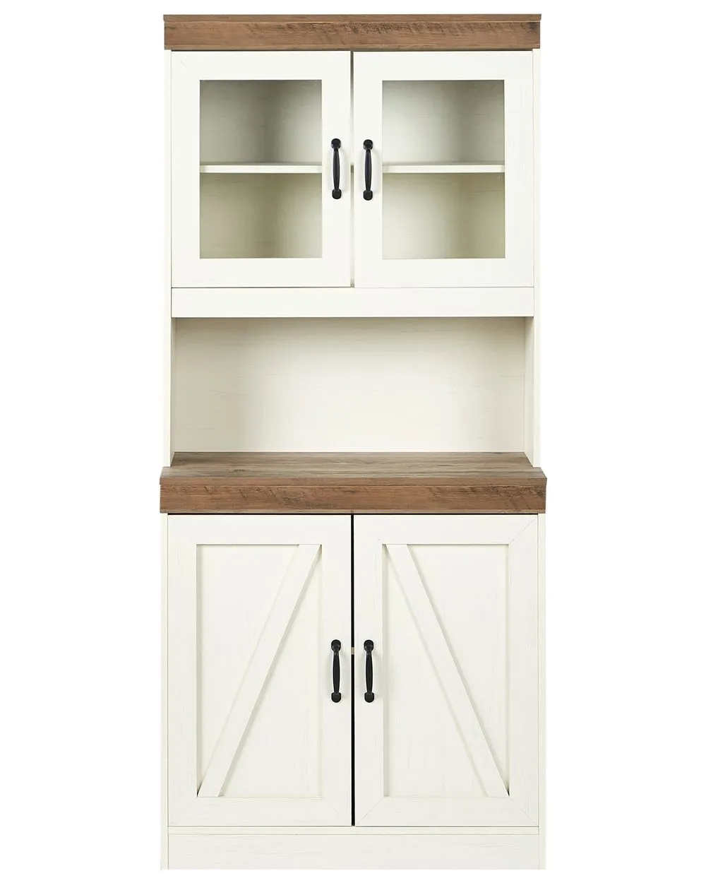Armadio con ante in vetro KALBARRI 80 cm Marrone/ Bianco