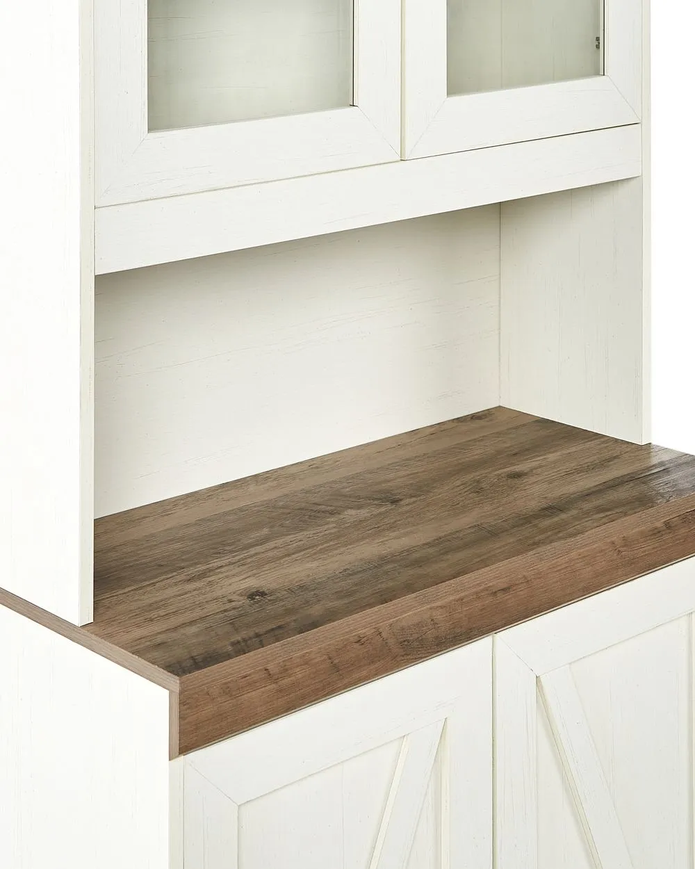Armadio con ante in vetro KALBARRI 80 cm Marrone/ Bianco