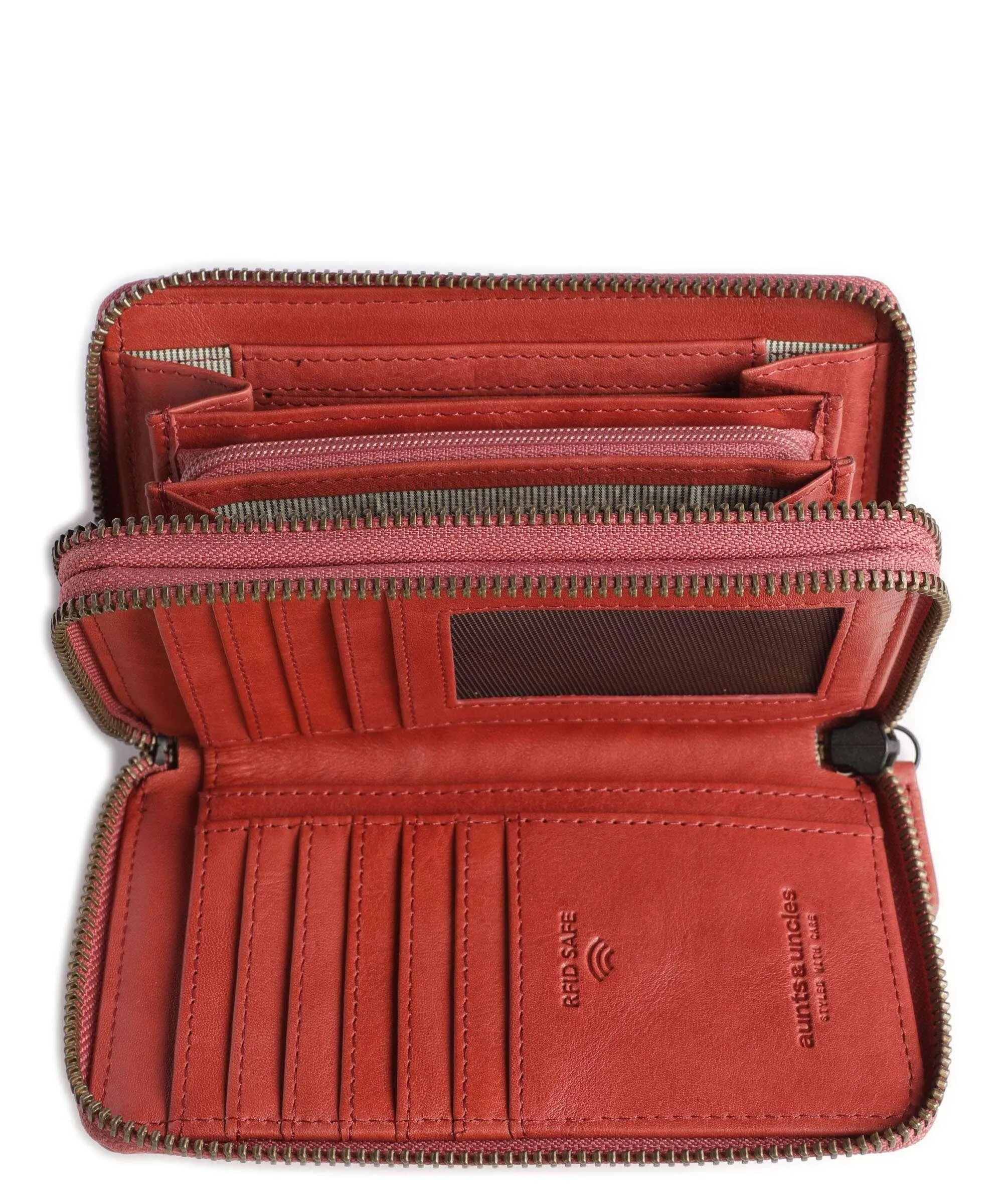  Aunts & Uncles Grandma's Luxury Club Betty RFID Portafoglio pelle di vacchetta grana rosso  