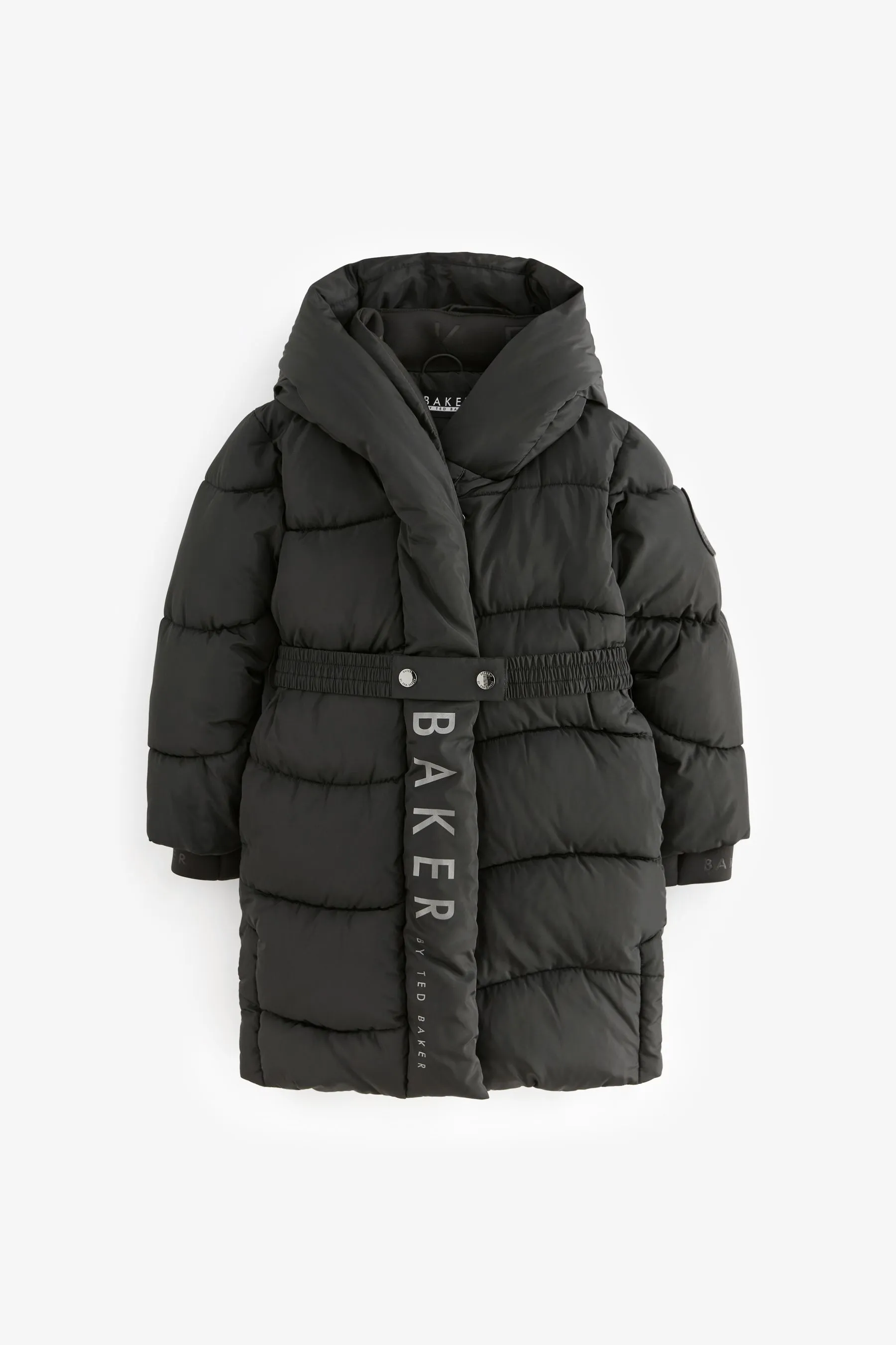 Baker by Ted Baker Shower Resistant Wrap Hood Belted Padded Coat    