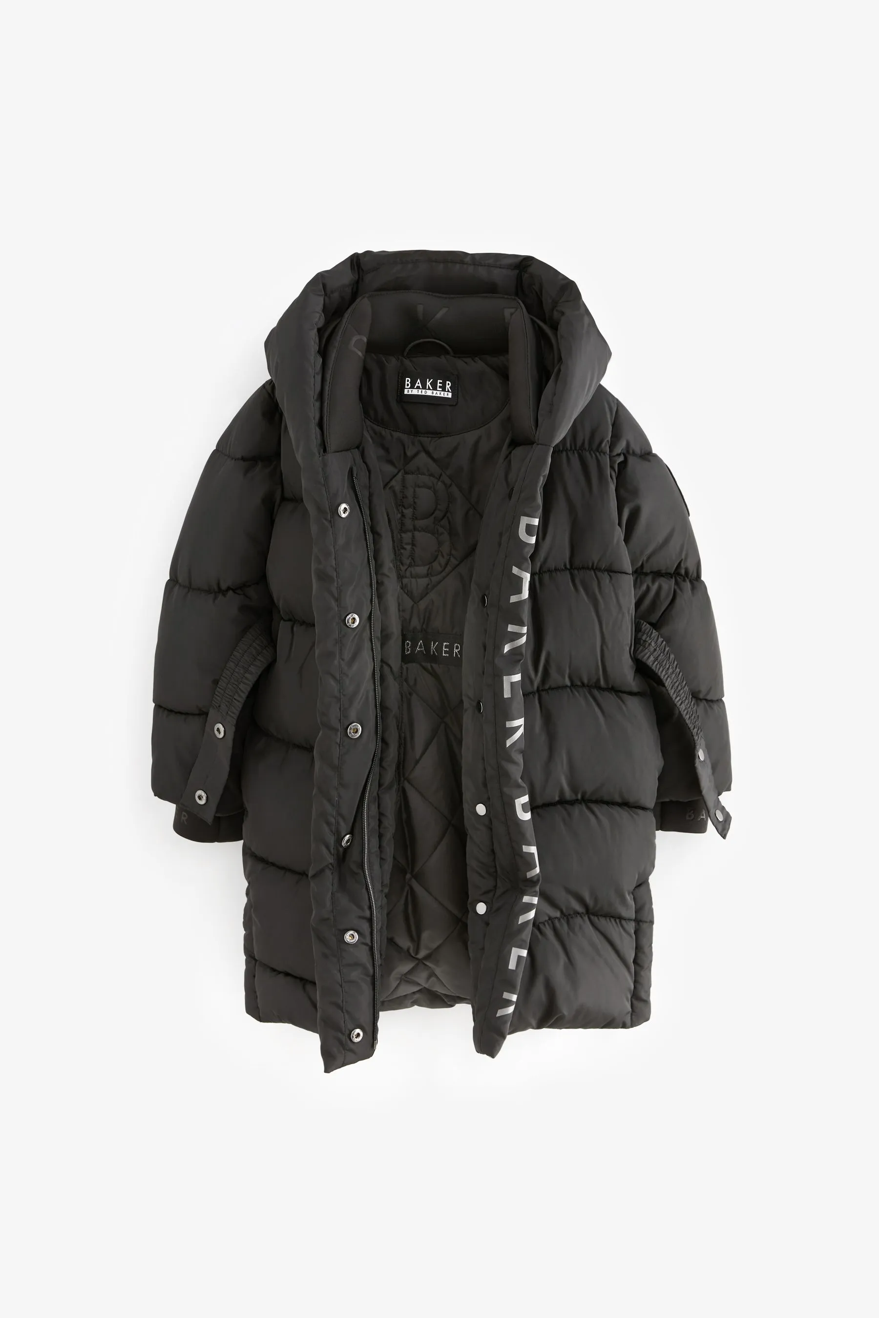 Baker by Ted Baker Shower Resistant Wrap Hood Belted Padded Coat    