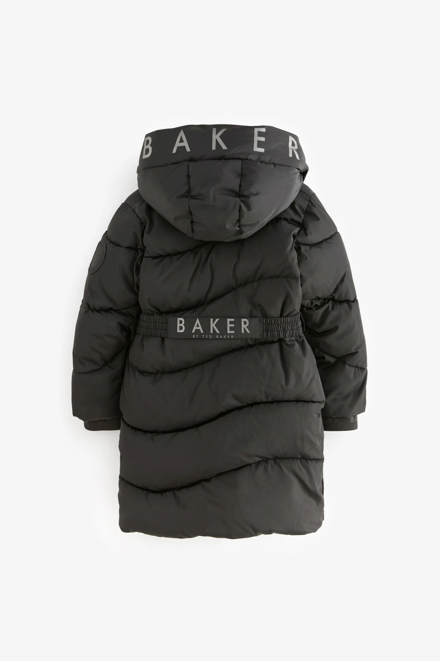 Baker by Ted Baker Shower Resistant Wrap Hood Belted Padded Coat    