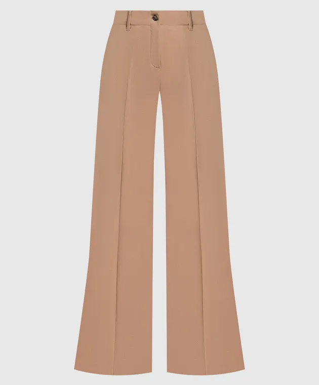 Ballantyne Pantaloni a zampa di lana marrone BLT153UWUNI