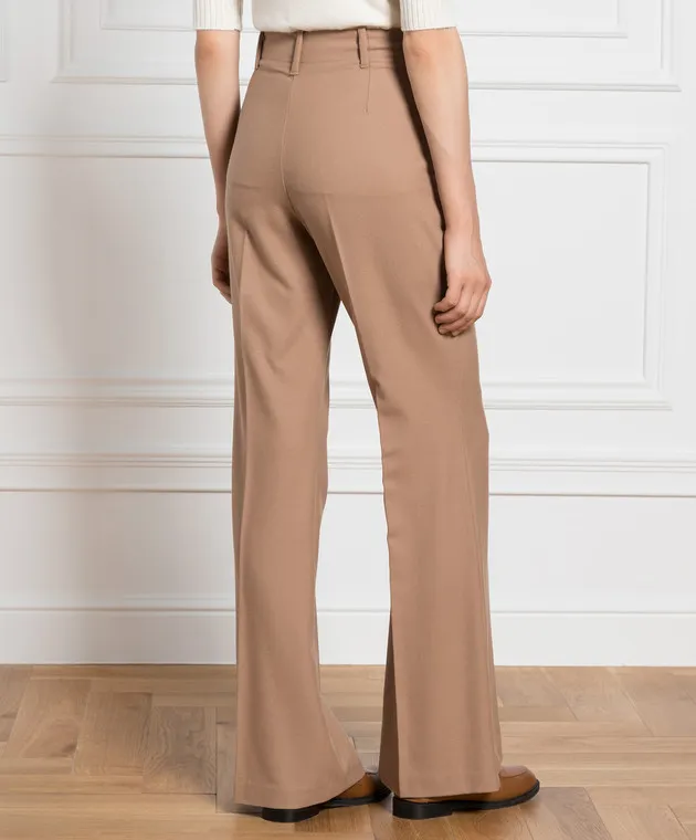 Ballantyne Pantaloni a zampa di lana marrone BLT153UWUNI