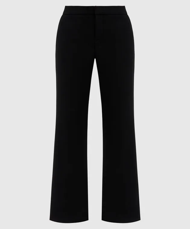 Balmain Pantaloni a zampa di lana nera CF0PP250WB86