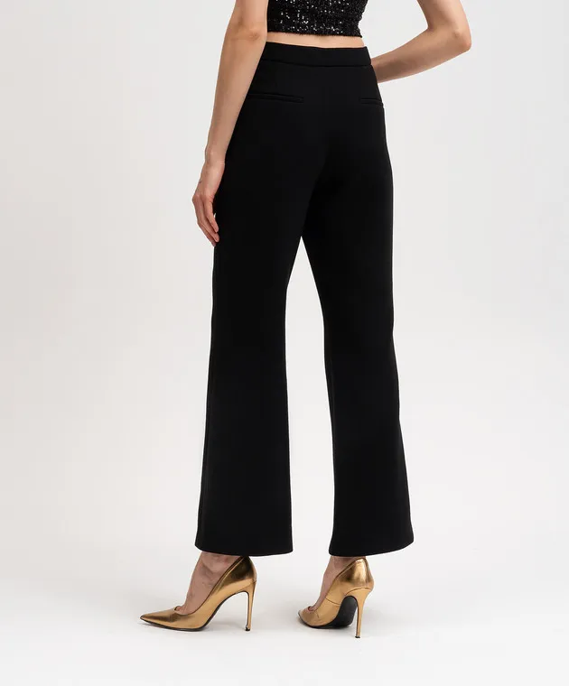 Balmain Pantaloni a zampa di lana nera CF0PP250WB86