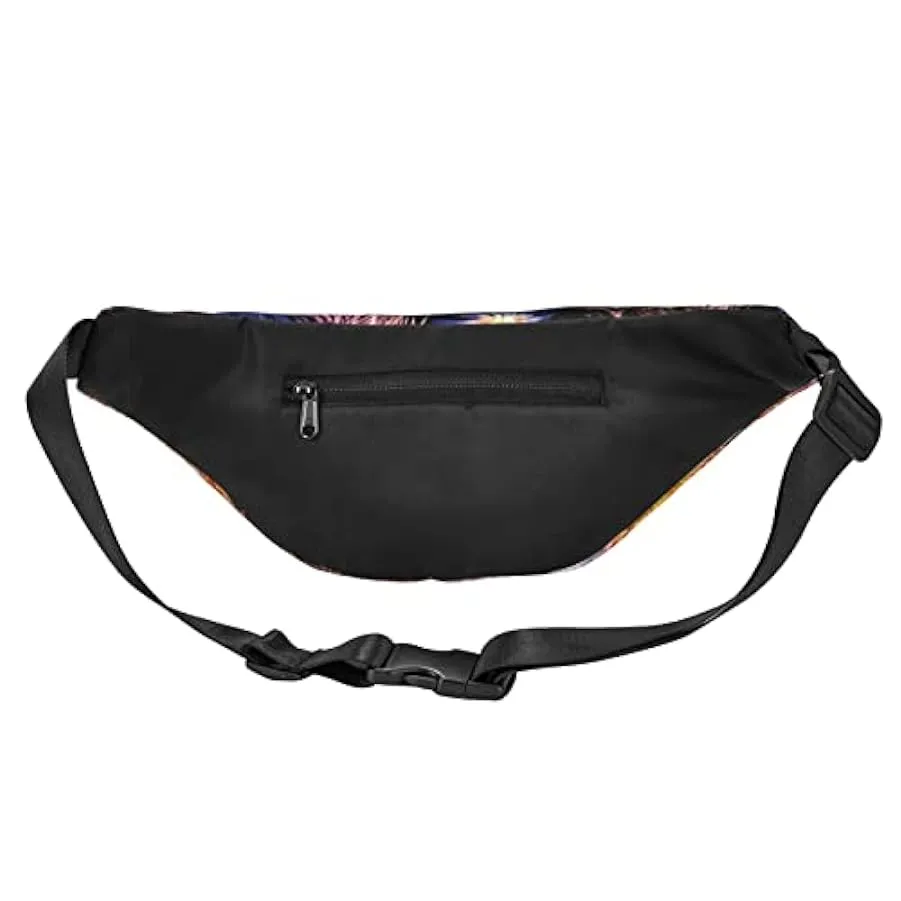 Bellissimo marsupio con stampa di fuochi d’artificio, per uomo e donna, borsa a tracolla per viaggi, Nero , Taglia unica 1346468