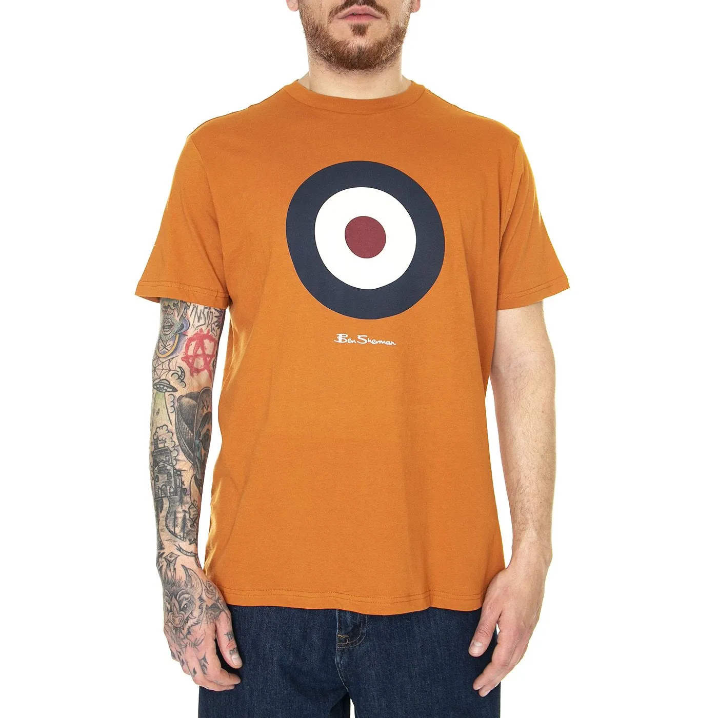 Ben Sherman Signature Target Tee Burnt Orange - Maglietta Girocollo Uomo Arancione    