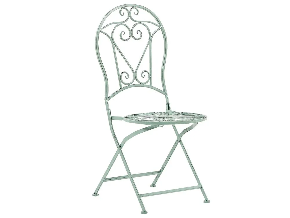 Bistro Set Folding TRENTO Metal Light Green