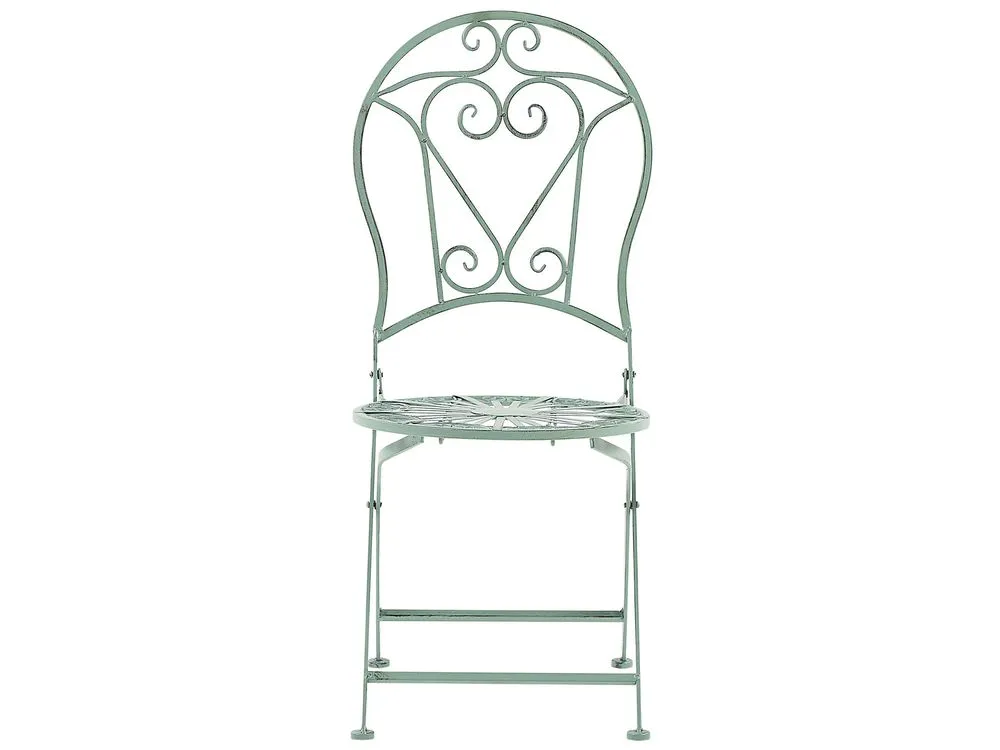 Bistro Set Folding TRENTO Metal Light Green