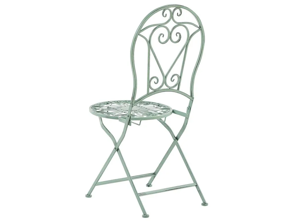 Bistro Set Folding TRENTO Metal Light Green