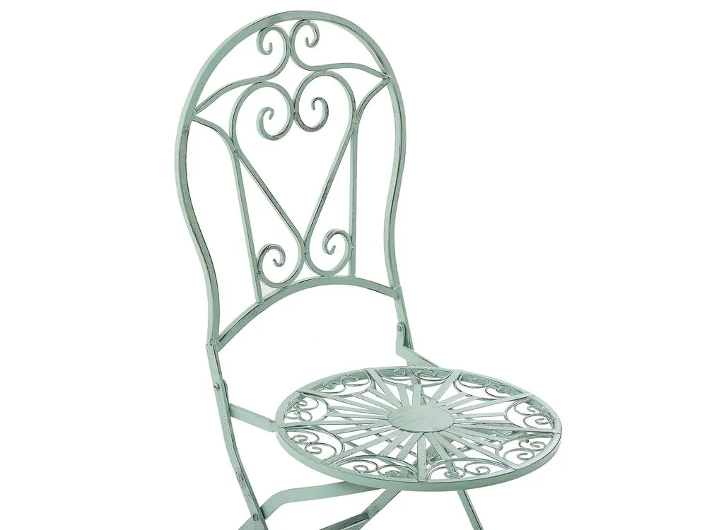 Bistro Set Folding TRENTO Metal Light Green