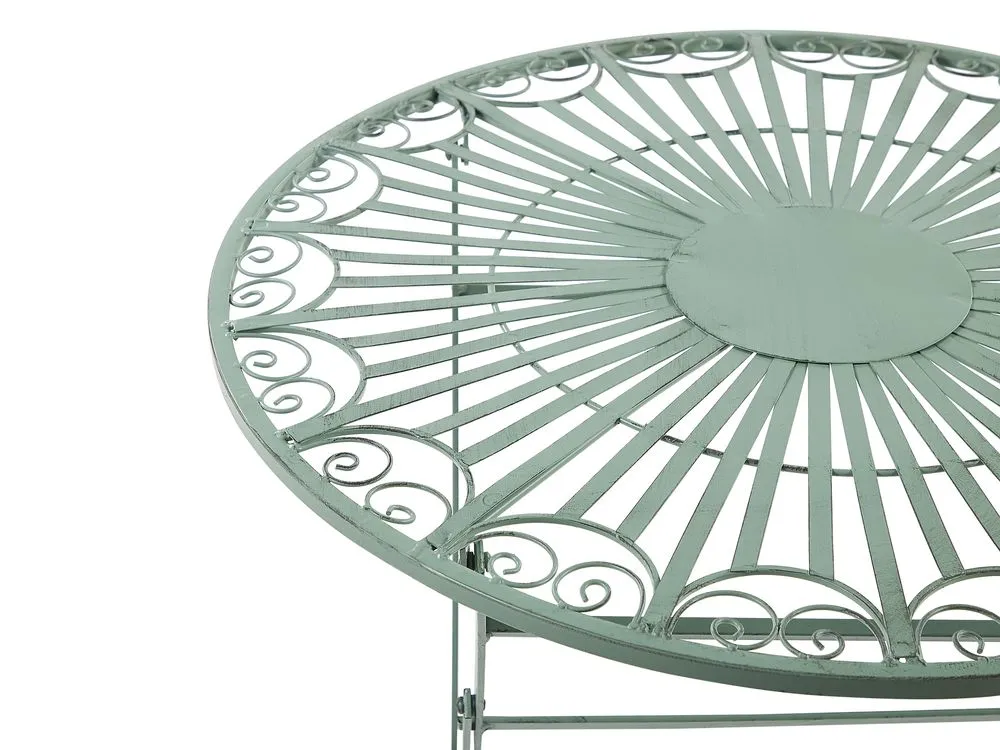 Bistro Set Folding TRENTO Metal Light Green