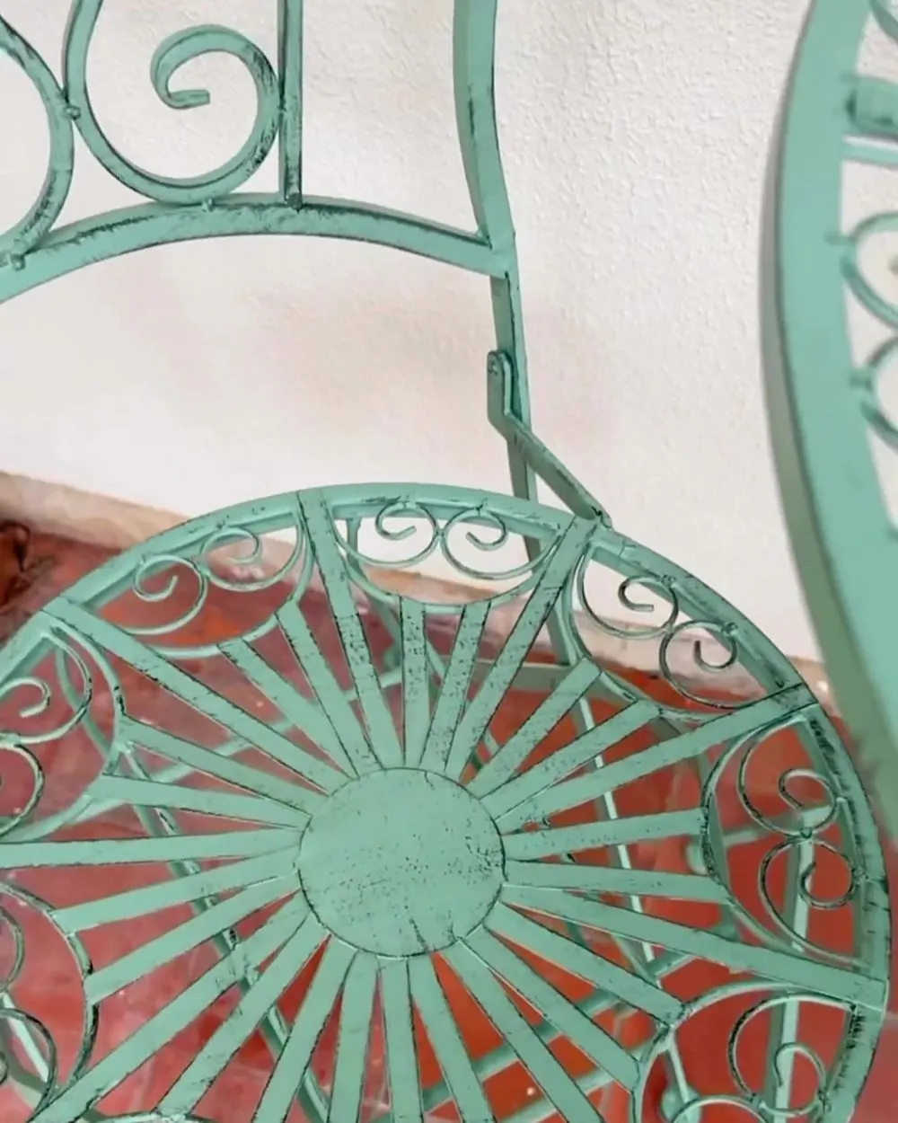 Bistro Set Folding TRENTO Metal Light Green