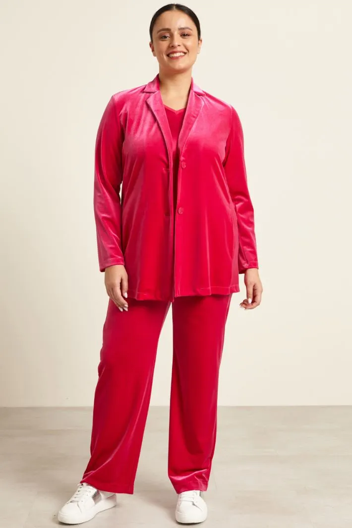Blazer in ciniglia con cintura