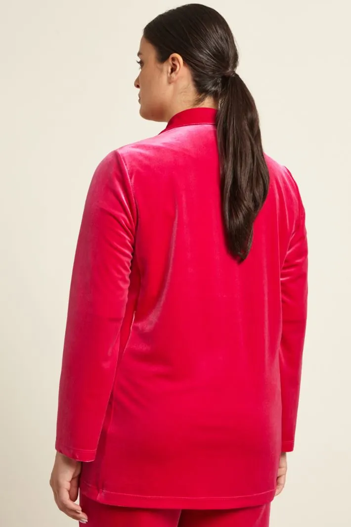 Blazer in ciniglia con cintura