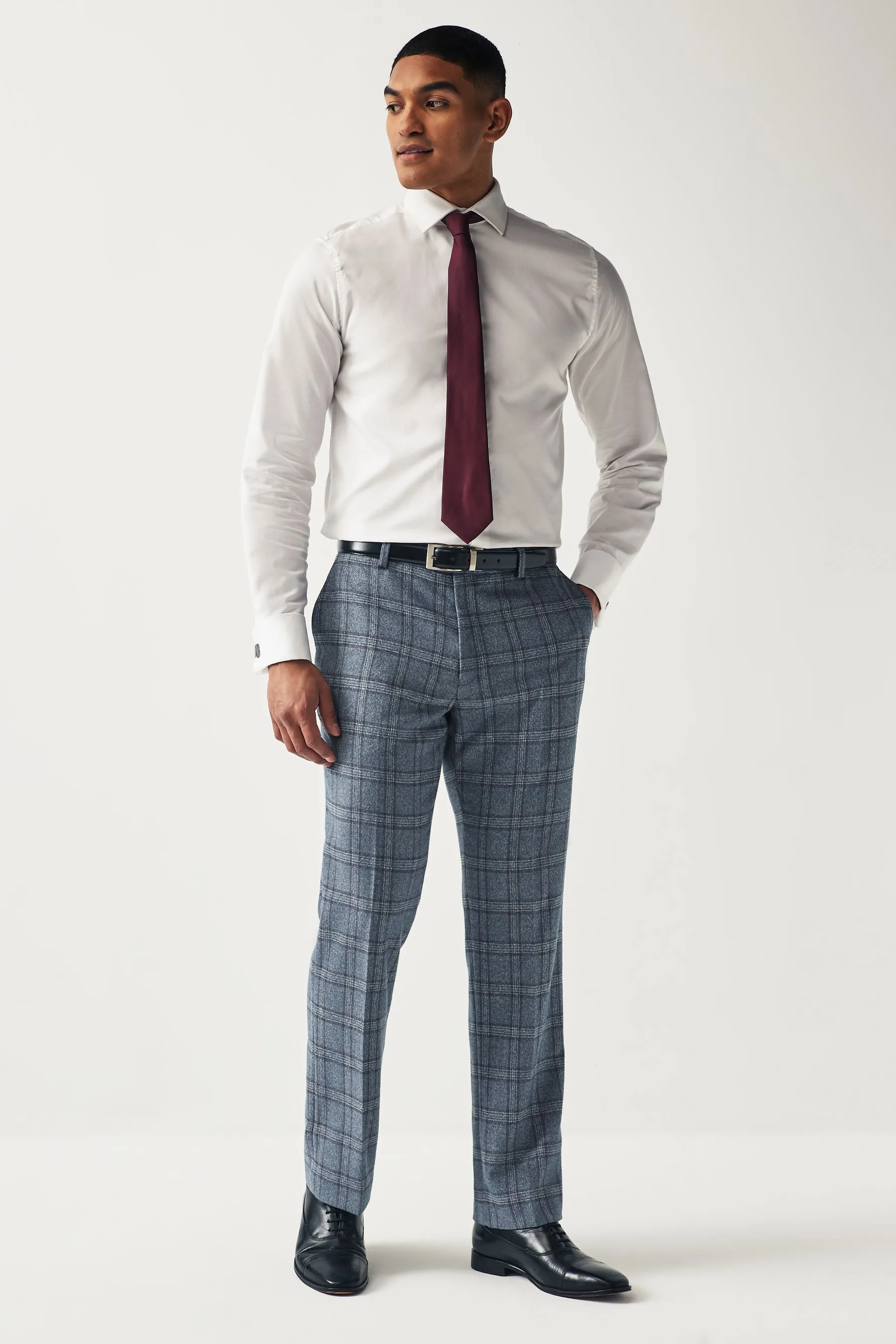 Blu  - Regular - Completo da A quadri vestibilità Pantaloni