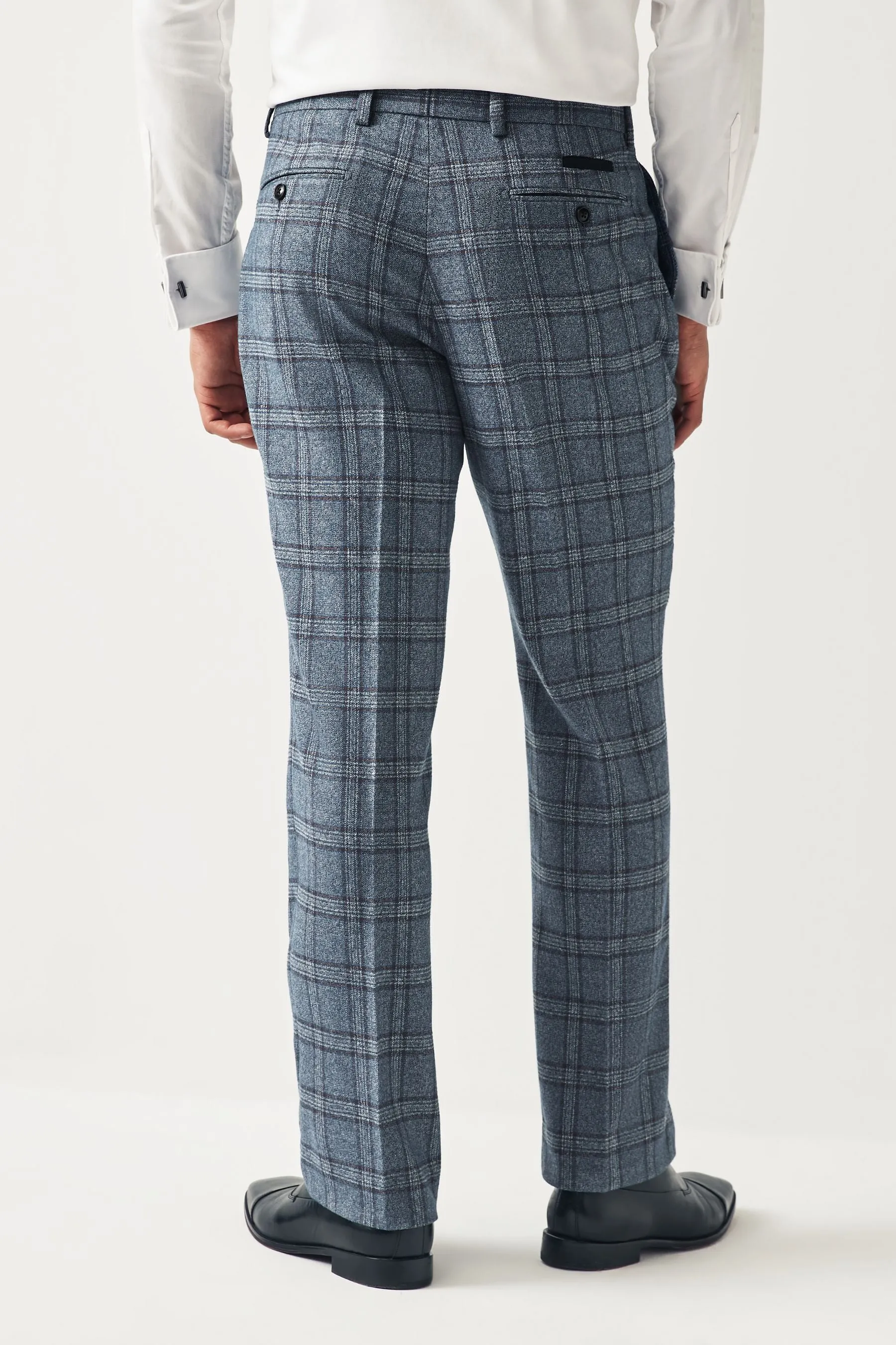Blu  - Regular - Completo da A quadri vestibilità Pantaloni