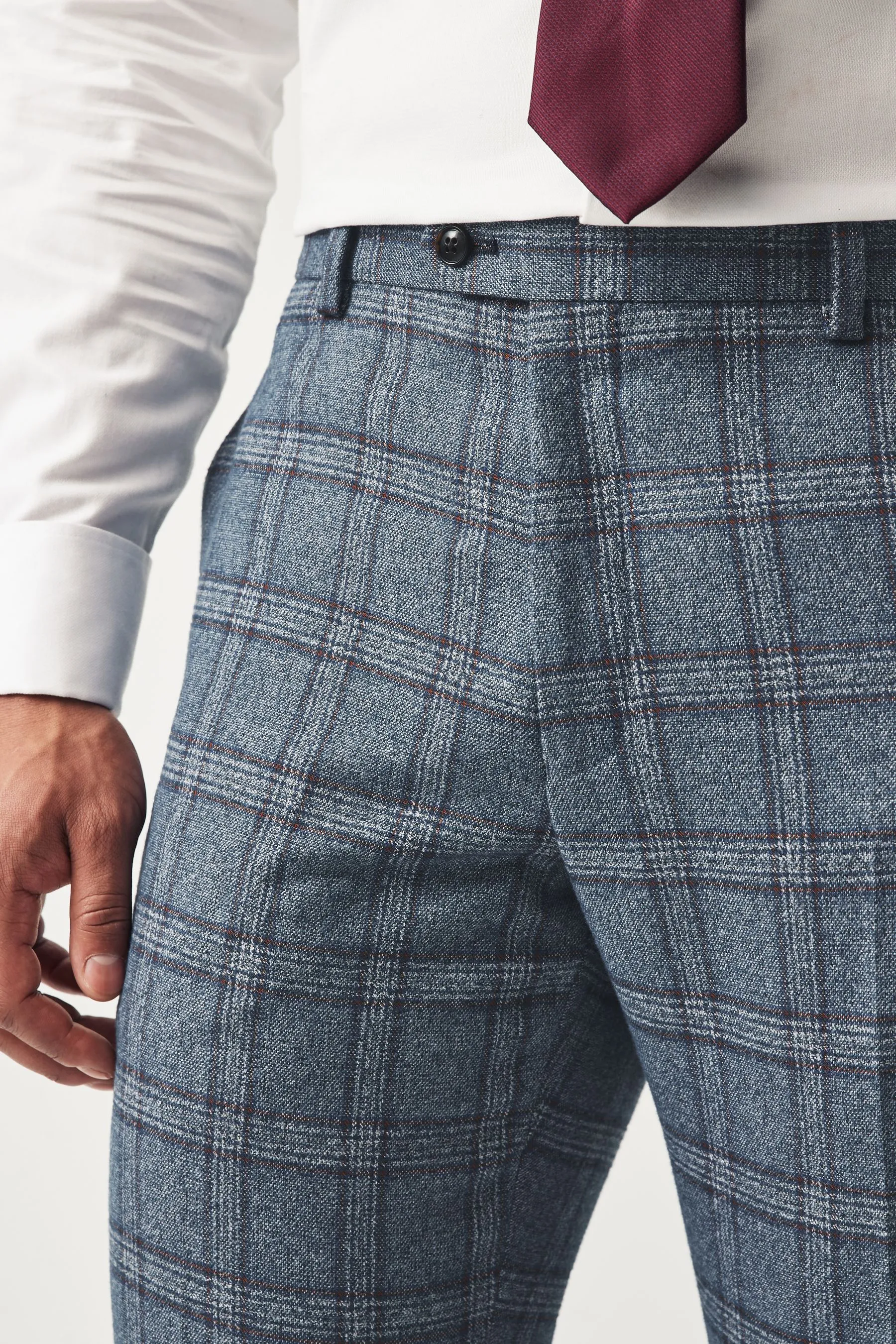Blu  - Regular - Completo da A quadri vestibilità Pantaloni