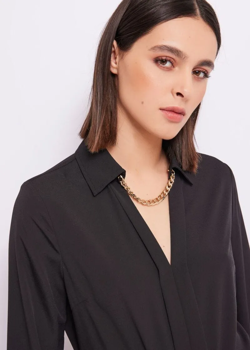 Blusa in crêpe de Chine