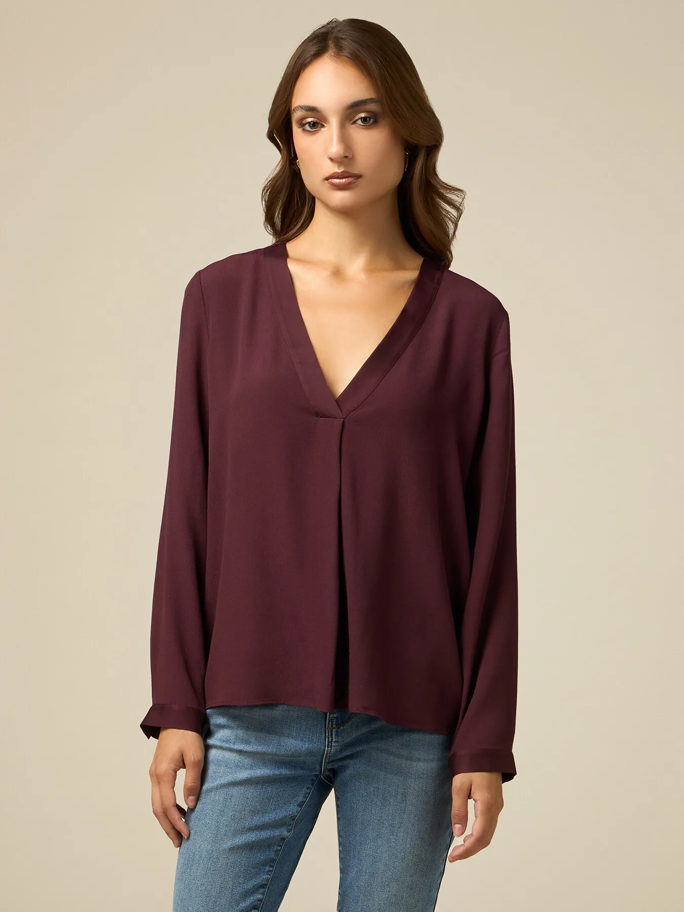 Blusa in viscosa crêpe