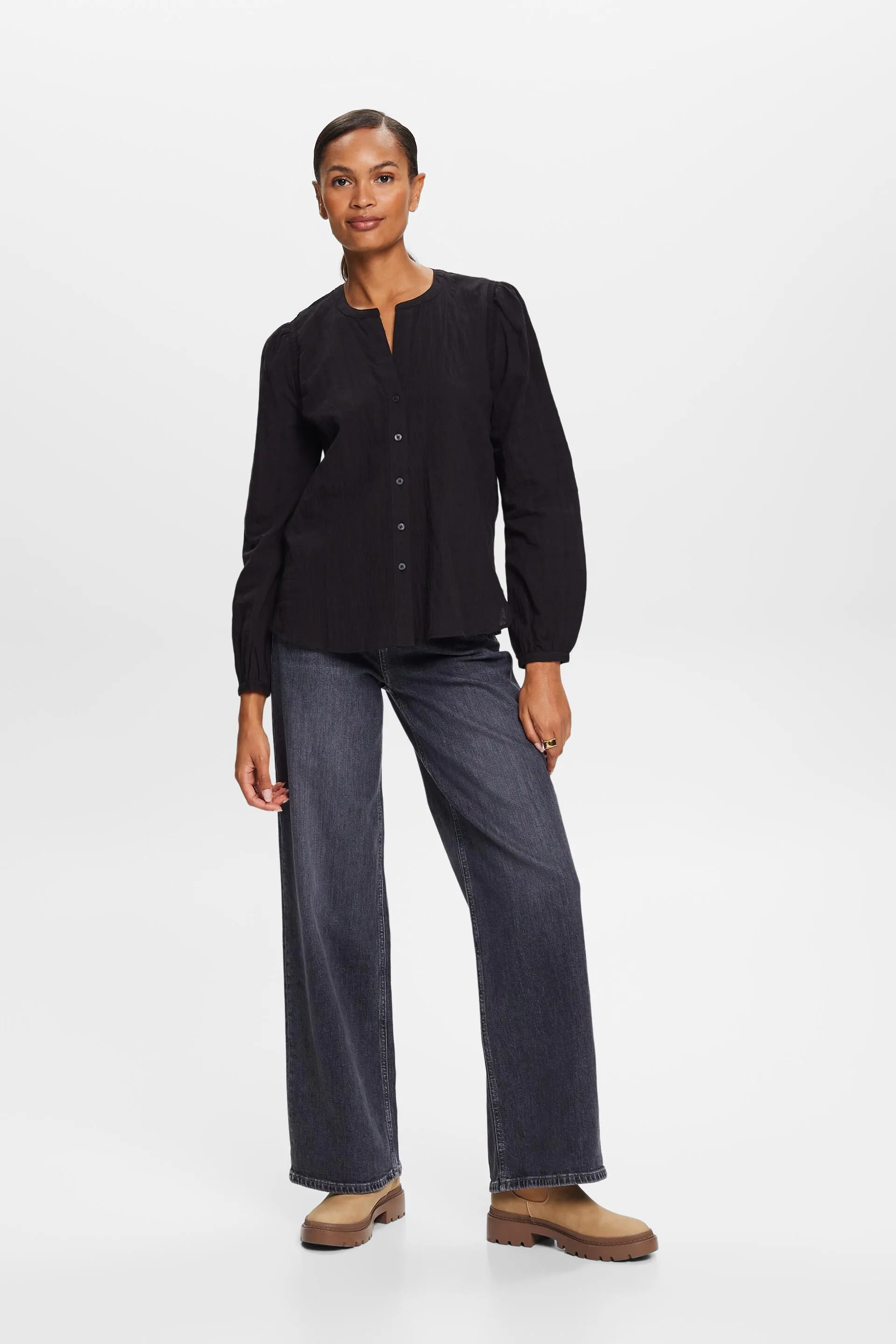 Blusa strutturata in cotone