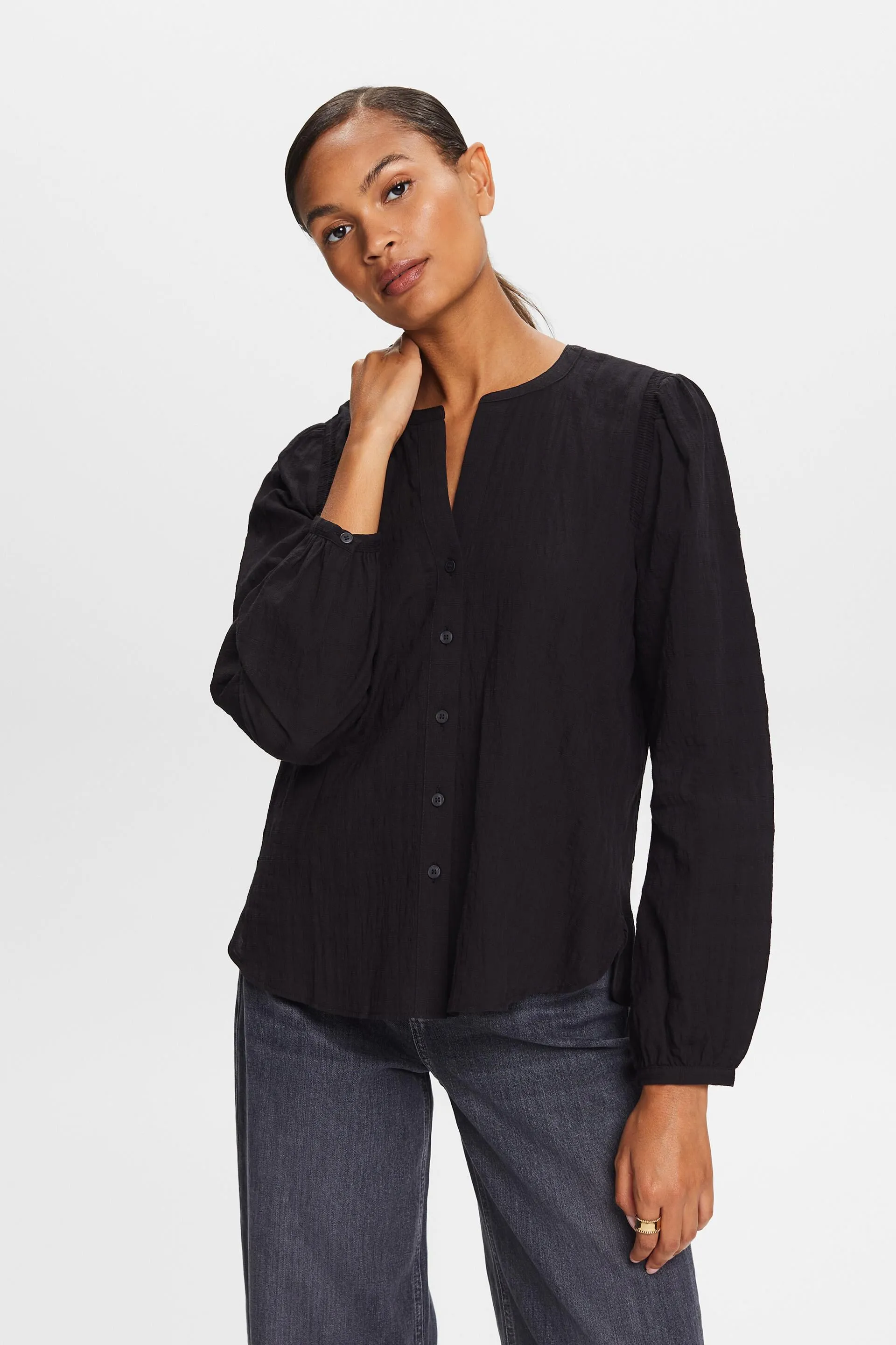 Blusa strutturata in cotone
