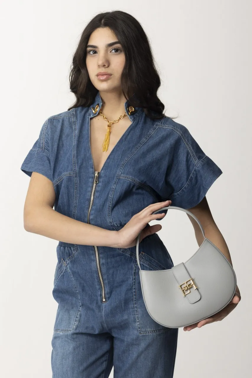 Borsa hobo grande con logo Perla