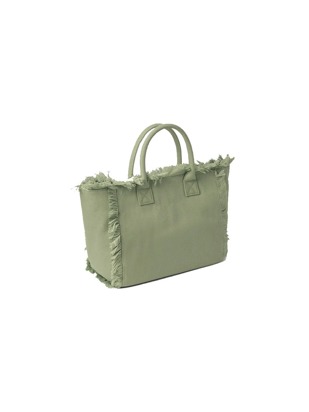 Borsa In Canvas Grande Con Stampa - Verde Aloe