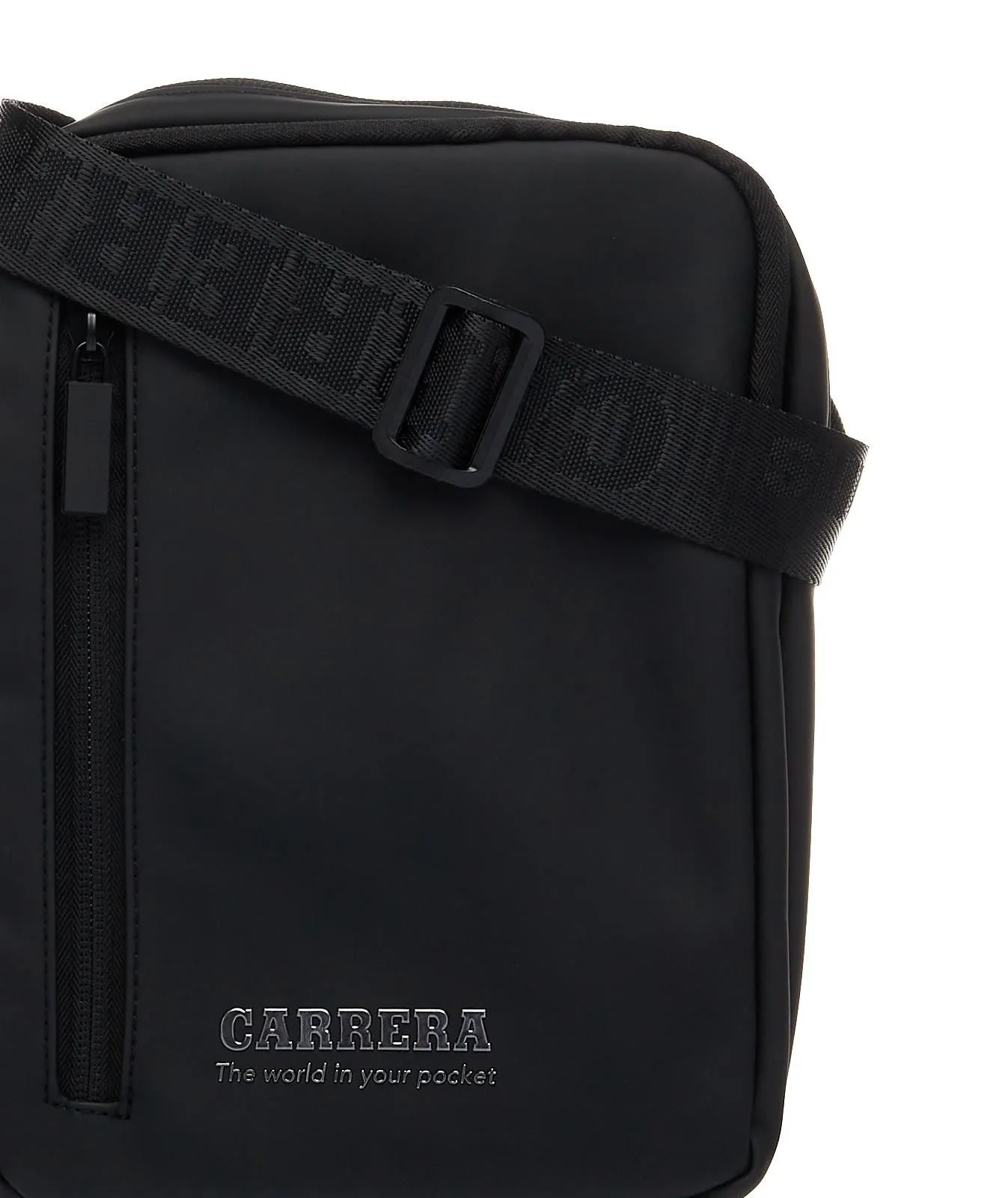 Borsello da uomo nero con tracolla e zip
