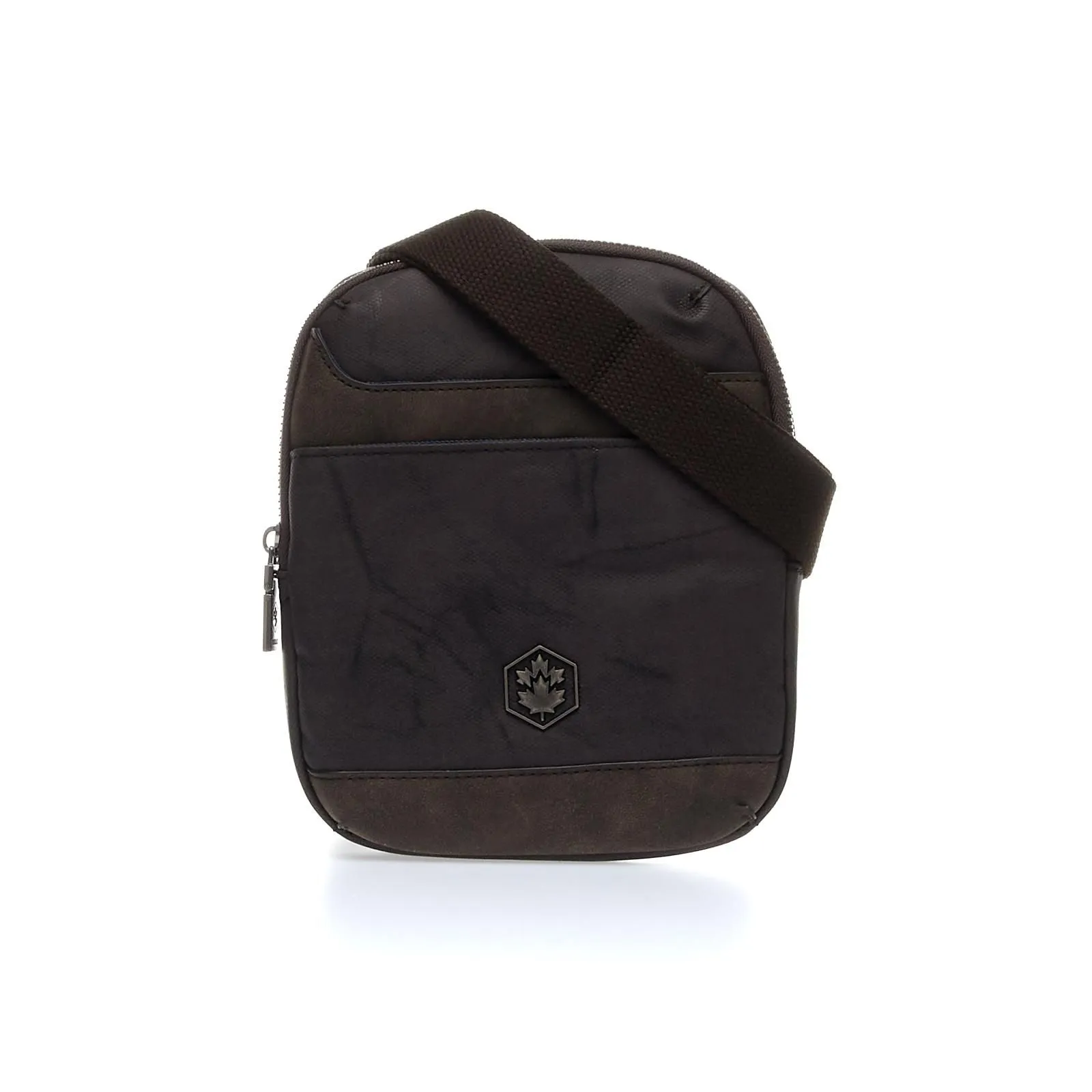 Borsello marrone da uomo con zip
