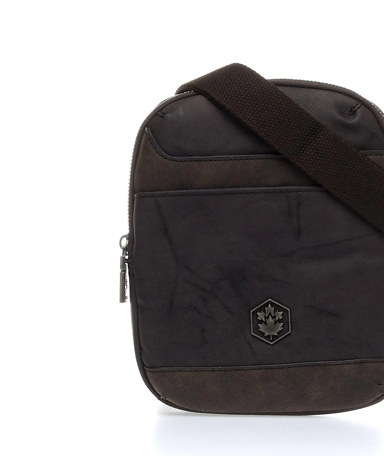 Borsello marrone da uomo con zip