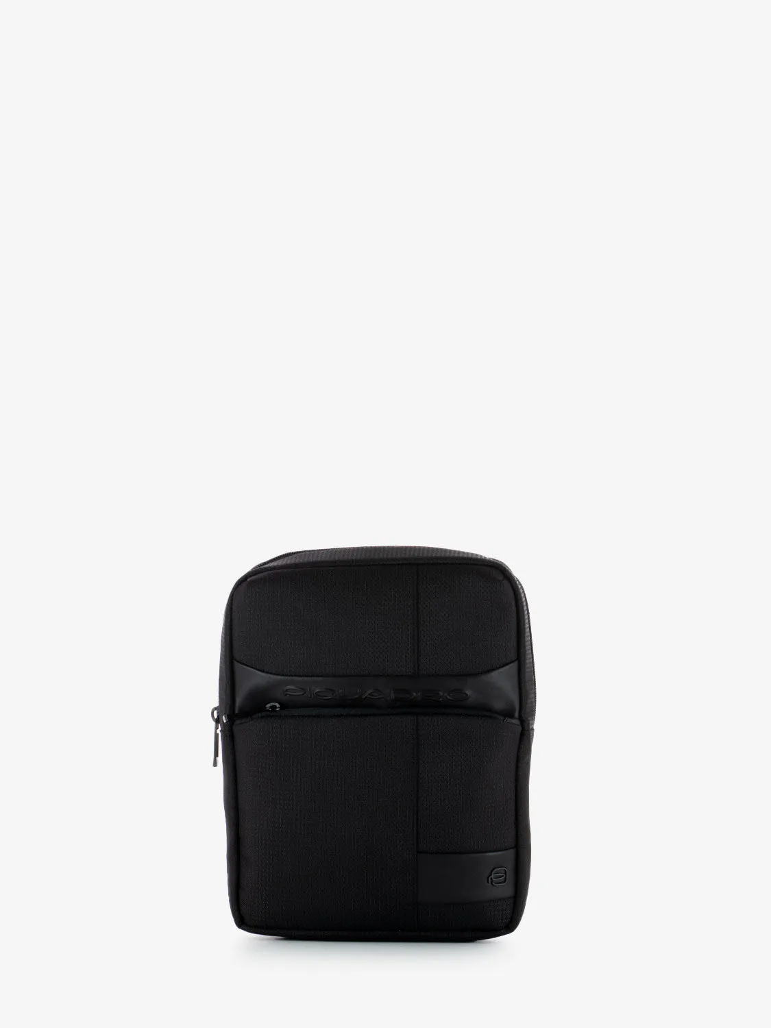 Borsello porta Ipad in tessuto e pelle nero