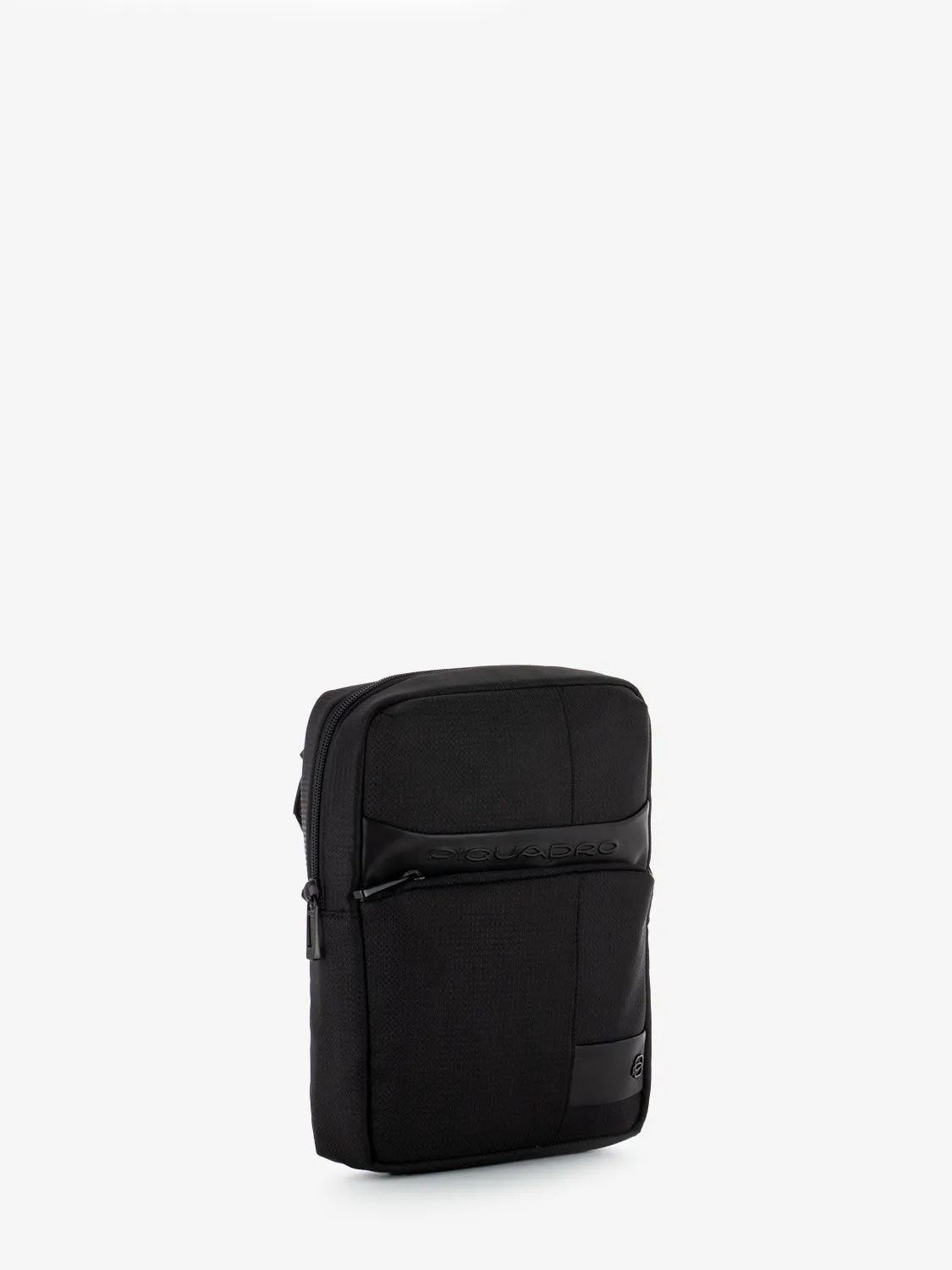 Borsello porta Ipad in tessuto e pelle nero