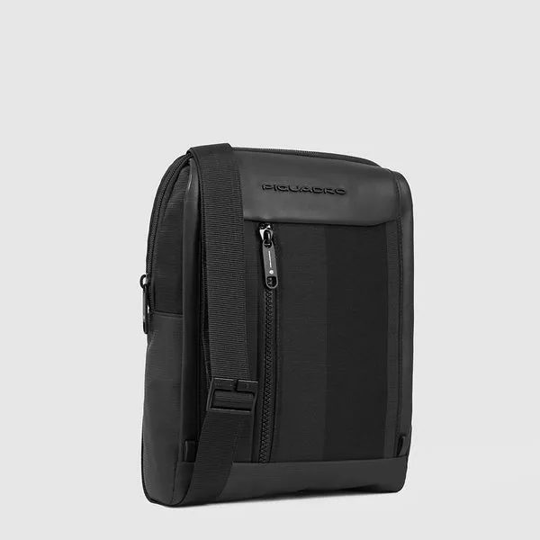 Borsello Uomo PIQUADRO porta iPad in Tessuto e Pelle Nero CA1816S131